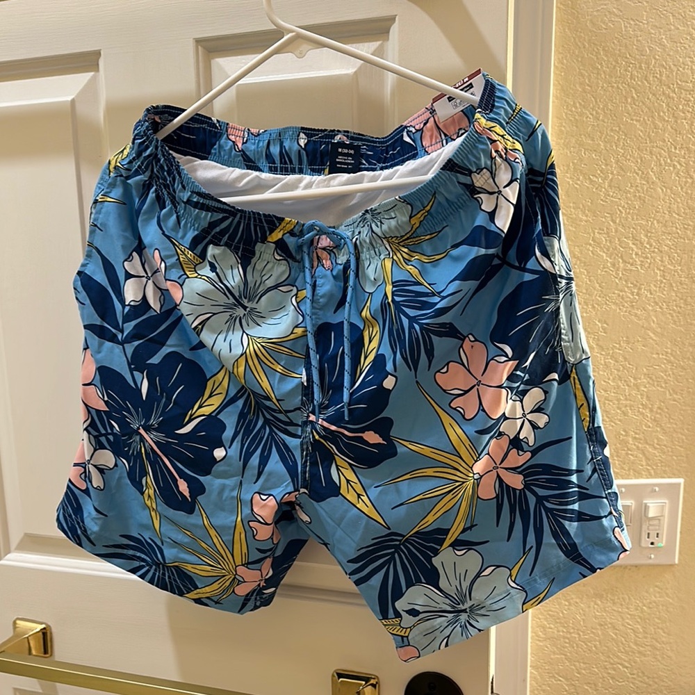 George Blue and Pink Swim Cargos Floral Pattern